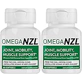 OMEGANZL Original Omega-3 Joint Support Supplement, Best Natural Muscle Relief, Green-Lipped Mussel Oil, 120 Softgels, No Fishy Aftertaste