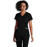 BARCO One Performance Knit Victory Classic Fit Scrub Top for Women – 2-Pocket, V-Neck Shirt with 360 Spandex Stretch