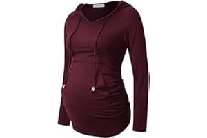 GINKANA Maternity Hoodie Long Sleeves Shirts Casual Maternity Top Pregnancy Sweatshirt Casual Clothes