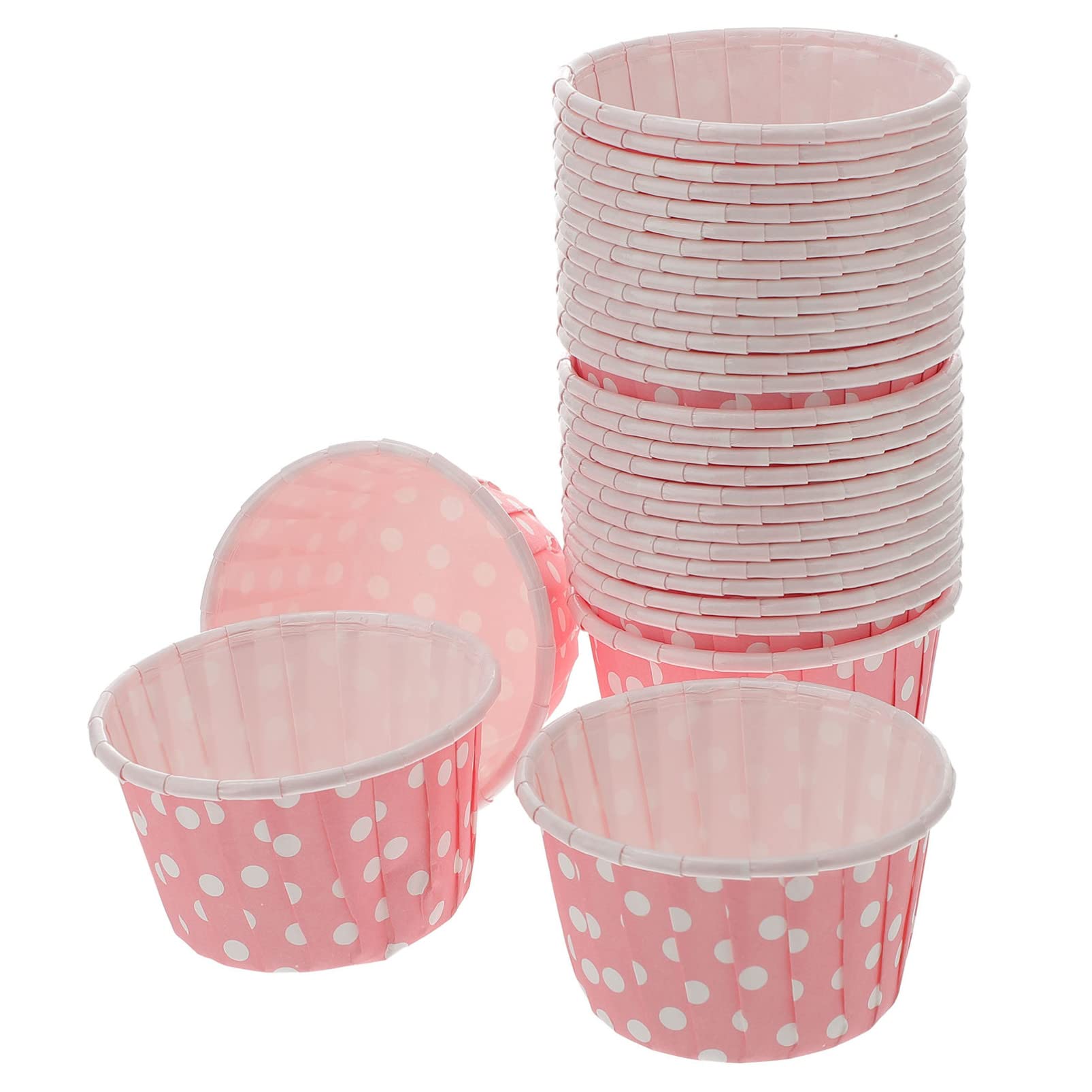 Cabilock 50pcs Paper Ice Cream Cups Disposable Cake Cup Dessert Bowls Treat Cups Party Supplies for Sundae, Yogurt, Party Supplies (Pink)
