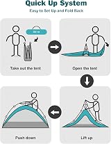 Glymnis Large Pop Up Beach Tent 4-6 Person Instant UV Sun Shelter view 6