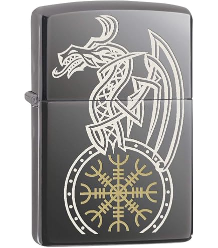 Amazon.com: Zippo Lighter: Odin with Ravens - Brushed Chrome 81469