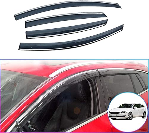 Amazon ボルボvolvo V60 11 19車 バイザーサイドバイザーカスタムパーツ アクリル アクリルバイザードア バイザースモーク用サン レイン ウィンドガード車雨よけバイザー サイドバイザー 車 バイク