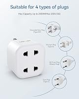 LENCENT Shaver Plug Adaptor UK 2 Pin to 3 Pin 13A Fuse Adapter Plug Socket view 3
