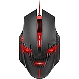 TeckNet RAPTOR Pro Programmable Gaming Mouse, 8 Buttons, 7000DPI, 1000Hz Return Rate, Fire Power Button
