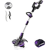 SuYau Weed Wacker Cordless, GearBrushless™, 3-in-1 Edger/Mower/Trimmer with Blade, 20V Battery Powered, 60 Min Runtime (One 4.0Ah Battery)