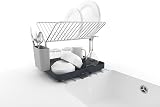 Joseph Joseph Y-Rack 2-Tier Dish Drying Rack with Utensil Holder Gray view 6