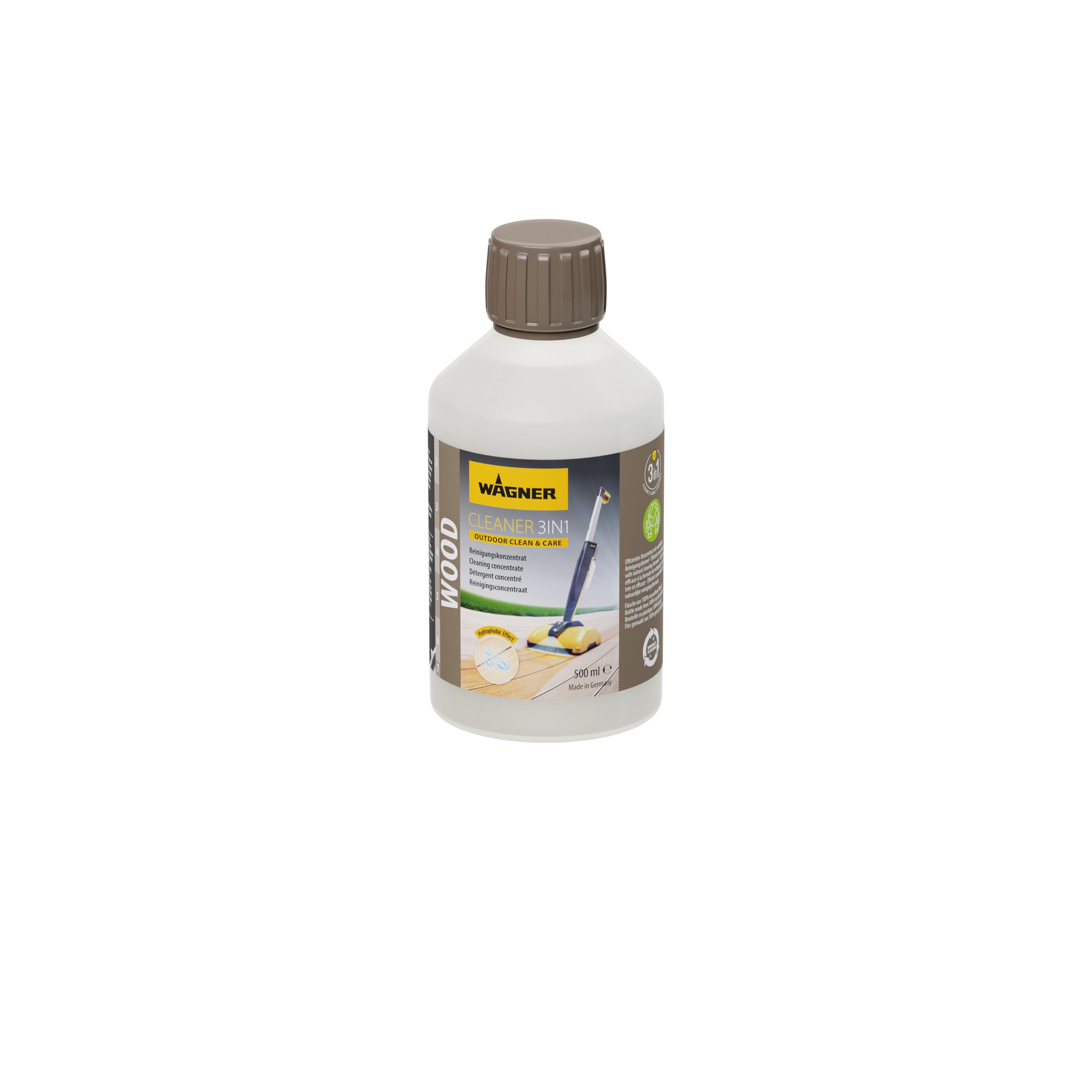 WAGNER Wood Cleaner 3 in 1, 500 ml - Concentrate for regular cleaning of wood and WPC surfaces outdoors