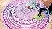 Folkulture Magenta Marvel Mandala Round Tapestry Hippie Indian Mandala Beach Blanket or Hippy Bohemian Table Cover or Boho Gypsy Cotton Tablecloth Beach Towel Meditation Round Yoga Mat-72 Inches, Pink