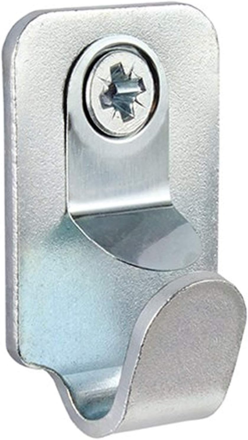 Heavy Duty Safety Picture / Mirror Hooks with Screws and Wall Plugs - 15kg Load… (4 Pack), Silver