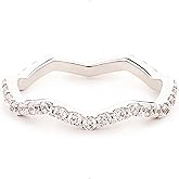 STORYJEWELLERY 925 Sterling Silver Rings, Thumb Rings for Women, Silver Wedding Band for Women, Wave Ring, Stackable Ring, Gifts for Her