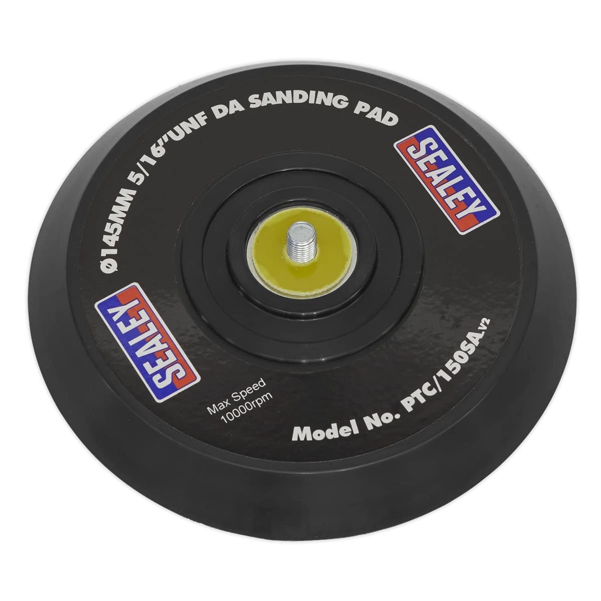 Sealey PTC/150SA DA Backing Pad for Stick-On Discs Ø145mm 5/16"UNF , Black