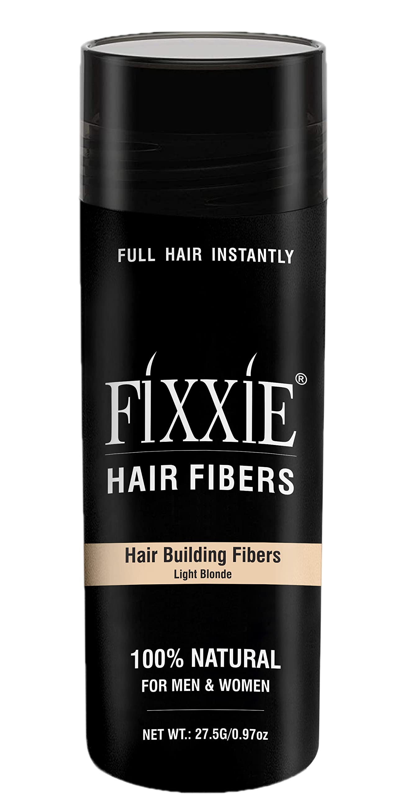 FIXXIE Hair Fibres LIGHT BLONDE for Thinning Hair 27.5g Bottle, Hair Fibre Concealer for Hair Loss for Men and Women, Naturally Thicker Looking Hair with Keratin Hair Fibers.