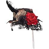 BLESSUME Victorian Punk Mini Bowler Hat Hair Clip Party Hat Dancing Cocktail Head Clip