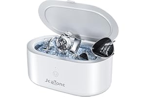 Ultrasonic Jewelry Cleaner, JeaTone 20oz Ring Cleaner, 46KHz Professional Jewelry Cleaner Ultrasonic Machine, Jewelry Cleaner for All Jewelry, Rings, Diamonds, Gold, Glasses, Dentures White