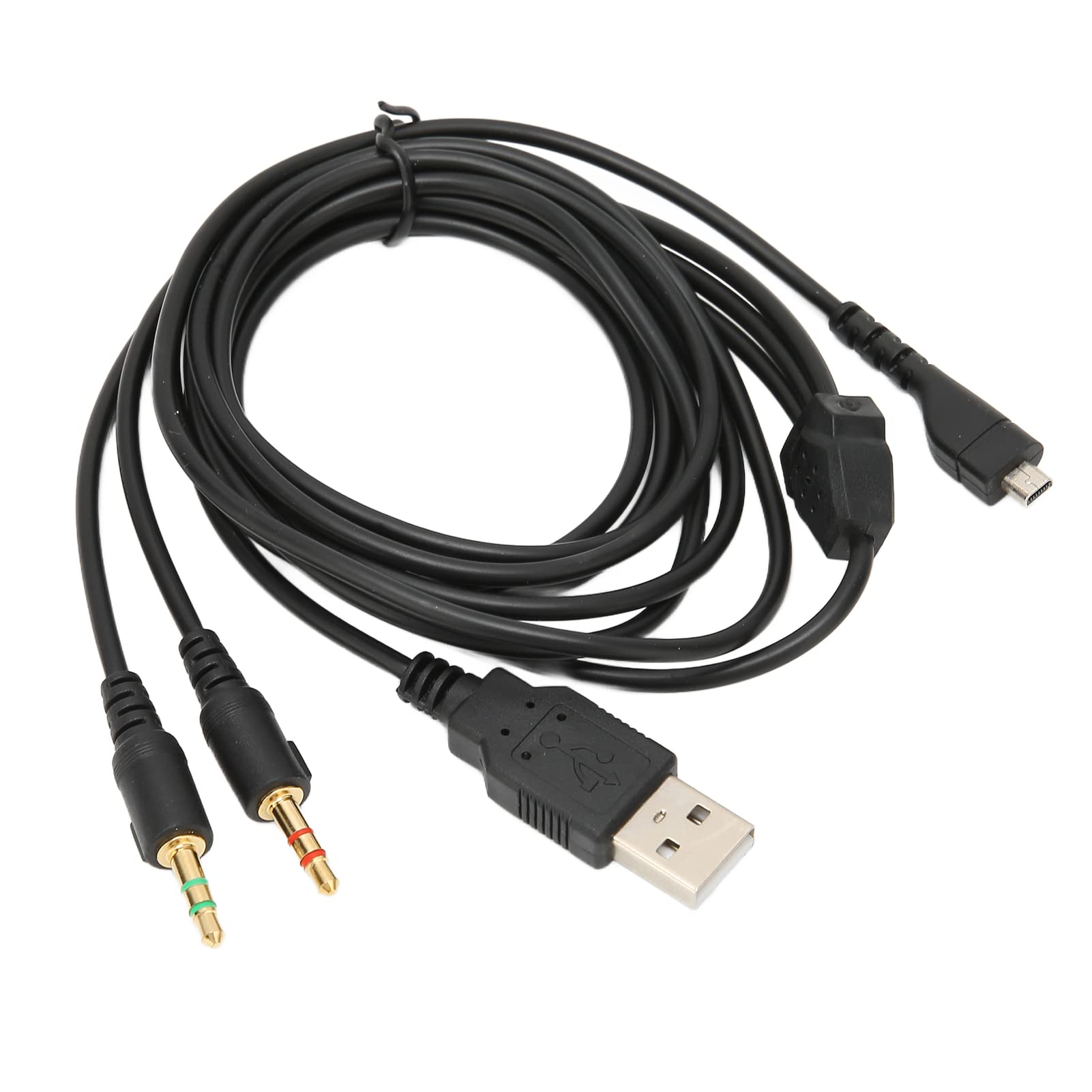 HAOX Headphone Cable, Low Noise USB and 3.5mm Stable Cord 6.6ft OFC Replacement for Arctis 7