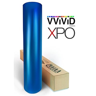 VViViD Blue Satin Chrome Vinyl Wrap Stretch Conform DIY Easy to Use Air-Release Adhesive (10ft x 5ft)
