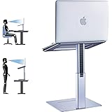 DJ Laptop Stand Adjustable Height, Laptop Raised Stand for for Desk, Standing & Sitting Mode, Laptop Riser Stand of Elevated 