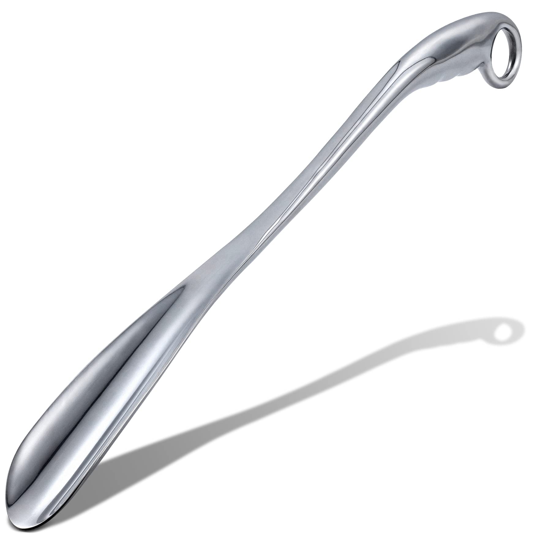 POOTACK Long Handle Shoe Horn, 53 cm Extra Long Metal Shoehorn with Loop Handle For Very Strong Feet, Aluminum Alloy, Shoes and Boots – All Sizes
