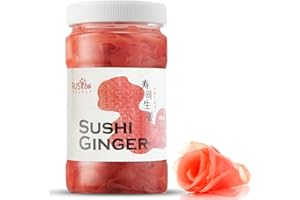 Fusion Select Sushi Ginger - Natural Sliced Gari, Pickled Ginger for Sushi - No MSG, Non-GMO - Spicy, Sour, Sweet & Salty Taste Notes - Side Dish For Sashimi, Sushi Ingredients - 12oz (Pink, 1Pk)