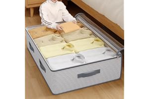 Under-Bed Drawer Storage Box, Flat Low-Profile Design with Sealed Lid, Spacious Capacity, Suitable for Clothing Toy Bedroom C