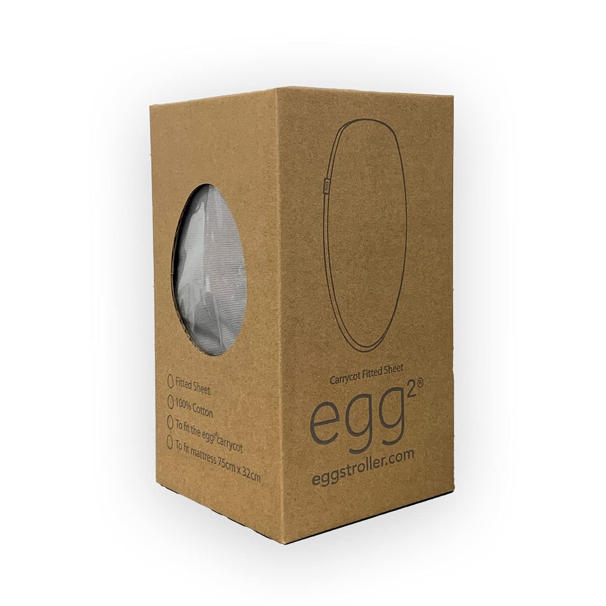 egg 2 Carry Cot Fitted Sheets | Pack of 2 | Ivory & Grey