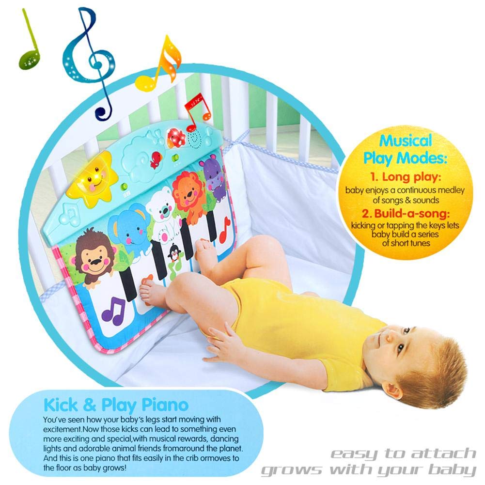 Diuspeed Baby Fuss Klavier Kick N Play Klavier Baby Spielzeug Cute Animal Pedal Klavier Fruherziehung Spielzeug Mit Led Licht Und Multi Functio Musik Amazon De Baby