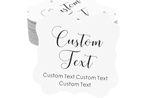 Darling Souvenir Personalized Paper Hang Tags Custom Text Wedding Party Gift Favor Tags -White-100 Tags