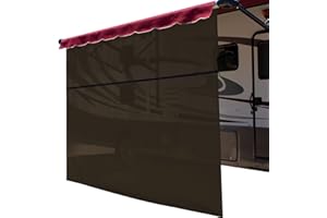 ShadePro - Vista Shade - RV Awning Shade Screen - Zipper Sun Screen Installs in Seconds - Solar Mesh Blocks 87% of Sunlight - The Original Camper Sunscreen Shade for Awnings - 13' x 10' - Brown