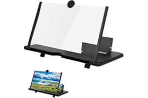 SUTENG 12" Screen Magnifier for Cell Phone, 3D HD Magnifier Projector Screen Enlarger for Movies, Foldable Design with Screen Amplifier, Supports All Smartphones (Black, 12IN)