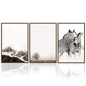 signwin 3 Piece Framed Canvas Wall Art Black...