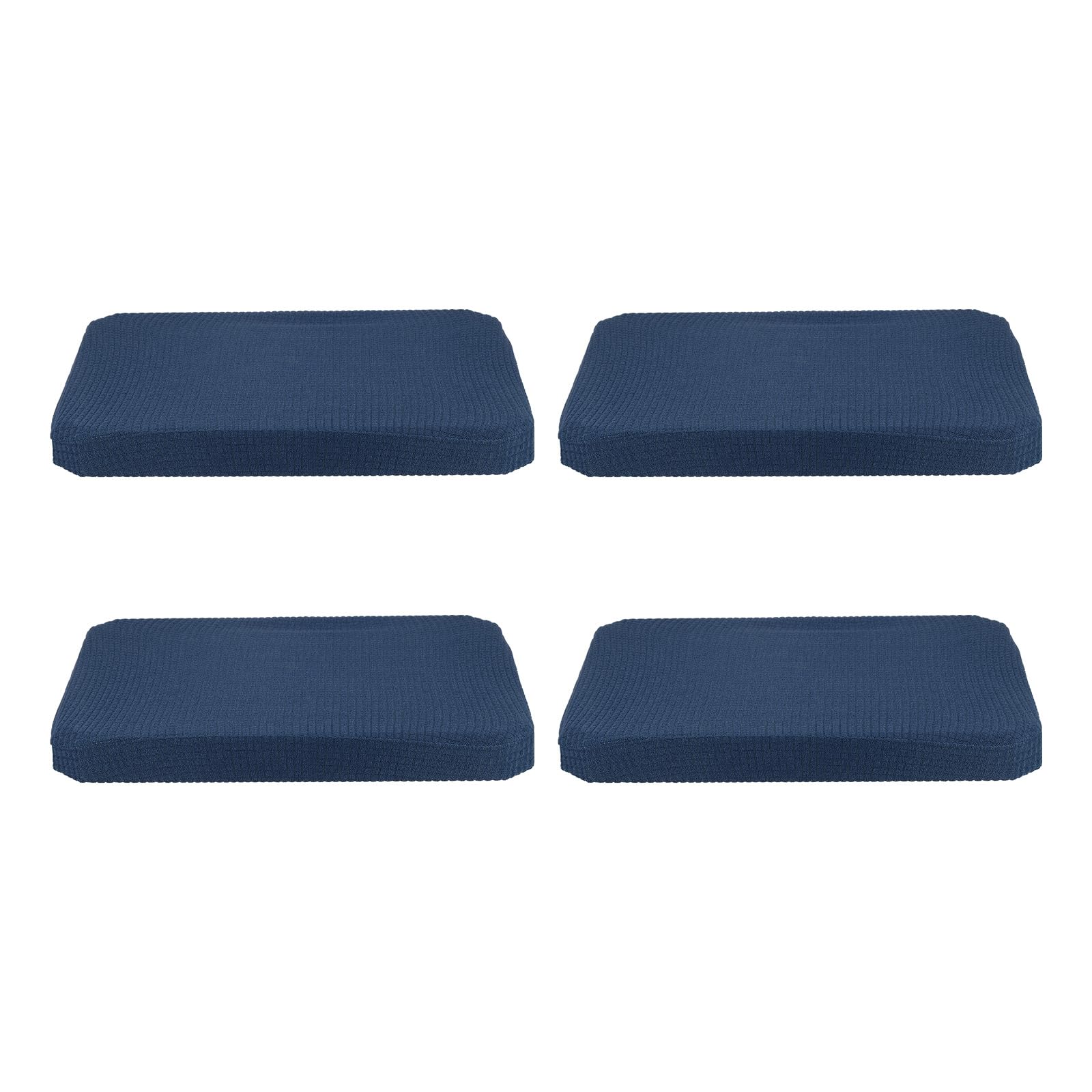 PATIKIL Chair Seat Covers Rectangle, 4 Pack Washable Dining Chair Covers Removable Dining Protector Slipcovers for Home Kitchen Party, Navy Blue