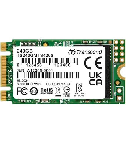 内蔵型SSD Transcend M.2 SSD 430S 512GB Transcend 512GB MTS430S M.2 SATA III 2242 SSD, Dram Cache, B+M Key