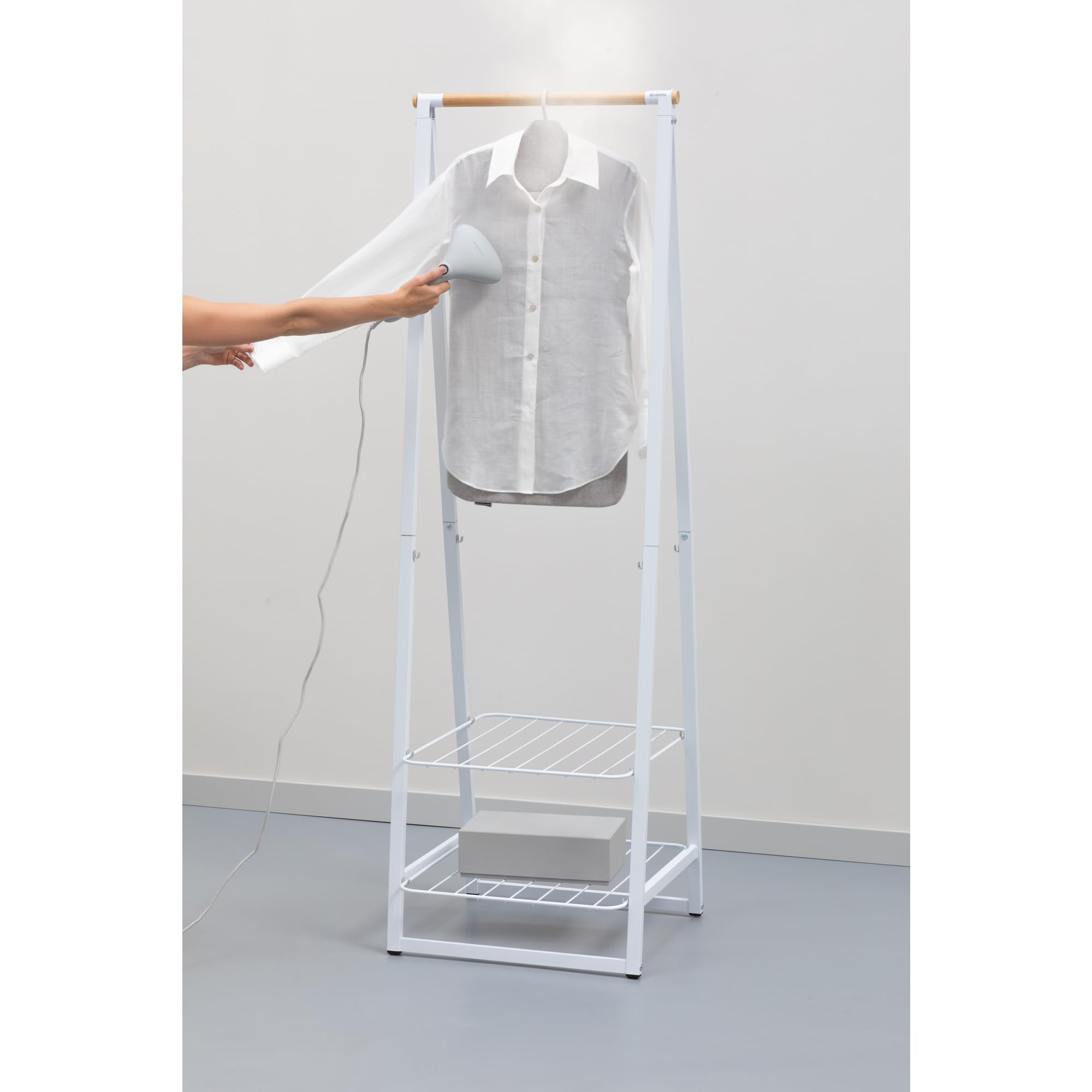 Brabantia - Foldable Steam Board - for High Pressure Clothes Steaming - Solid Heat Resistant Surface - Versatile Hanging Hook - Easier Steaming with Handheld Steamers - 36 x 16 inches - Gray