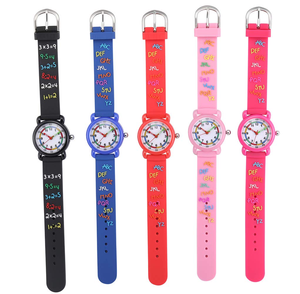 Jewtme Kids Time Teacher Watches 3D Cute Cartoon Silicone Children Toddler Butterfly Wrist Watches for Ages 3-10 Boys Girls Little Child