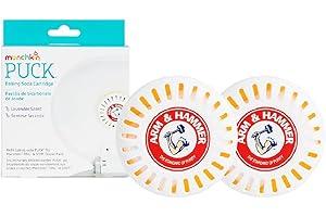 MUNCHKIN Odor Eliminator Cartridges, 2 Pack, Lavender Scent, Baking Soda Puck, Diaper Pail Deodorizer