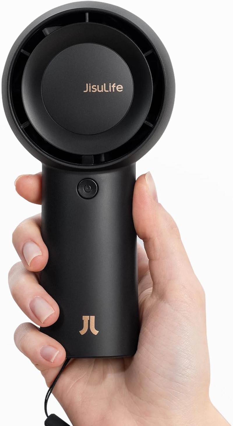 JISULIFE Portable Handheld Turbo Fan 6000mAh USB Rechargeable - Black