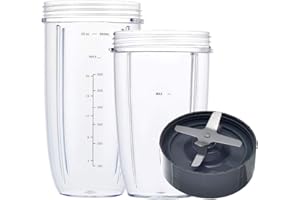 VGEFC Blender Replacement Parts for Nutribullet, 32oz & 24oz Cups with Replacement Extractor Blade, Compatible with Nutri Bullet 600W/900W Blenders (3 PCS)