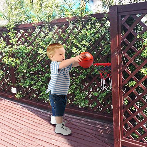 yoptote Mini Basketball Hoop Over The Door Backboard 15”x11.5” Rim Combo with Ball Pump Gift for Kids Toddler Youth Boys Men Party Favor Indoor Family Game