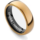 The Ridge Tungsten Rings For Men - Mens Wedding Band - Strong, Durable and Scratch-Resistant Rounded 6mm Ring With Silicone Band