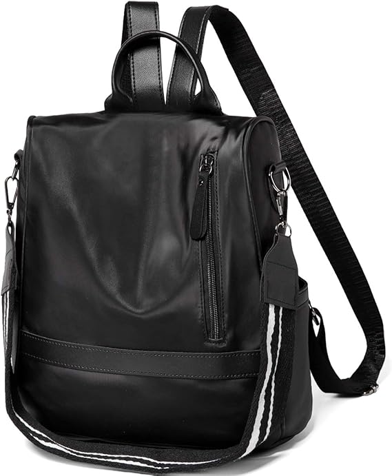 VASCHY Rucksack Damen, Nylon Diebstahlsicherer Rucksack Wasserabweisend Casual Daypack Elegant