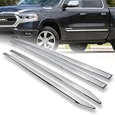 Q1-TECH, Chrome Door Molding Trim Kit Strips, Triple Chrome Plated ABS Side Molding Belt Trims Compatible with 2019 2020 2021 Dodge RAM 1500 Crew Cab, Body Side Door Moldings Trim 4pcs