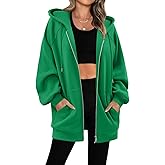 StunShow Women's Zip Up Hoodies Oversized Fleece Long Sleeve Sweatshirts Casual Fall Jacket Coat with Pocket(S-3XL)