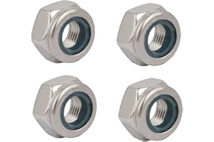 uxcell 4pcs M10 x 1mm Pitch Metric Fine Thread 304 Stainless Steel Hex Lock Nuts