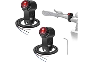 Zihvfzu 2PCS 7/8" Handlebar Switch - 12V Aluminum Alloy Motorcycle Light ON/Off Switch - Waterproof & Durable Design for Bike, ATV, LED Light (2 PCS)