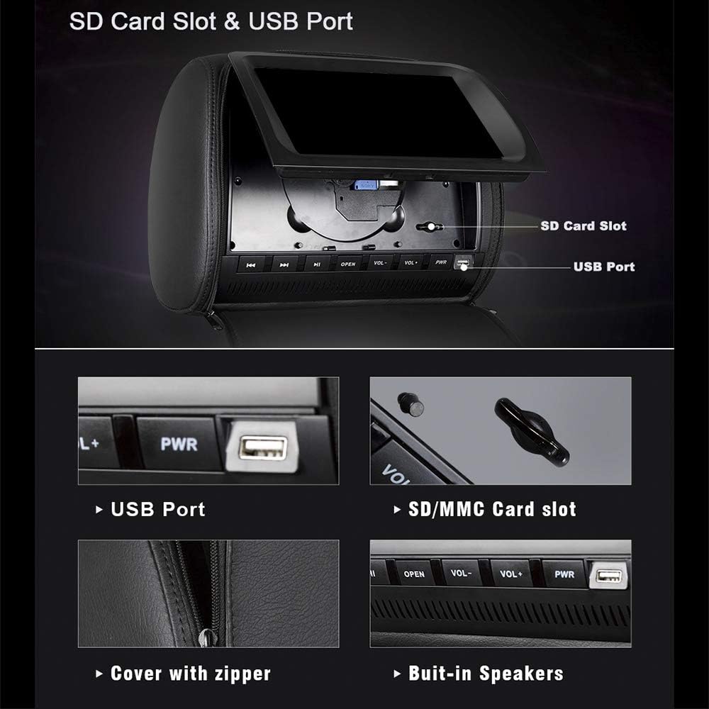 Super Saturday Dual Headrest DVD Player 9 Inch Car Backseat