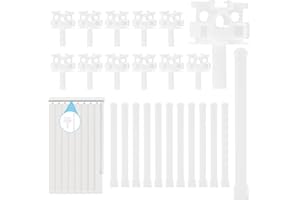 KAKALOTE 12pcs Vertical Blind Repair Carrier with Stem 12 Straps,Vertical Blinds Repair Kit White Blinds Replacement Parts Vertical Blind Curtain Accessories Universal