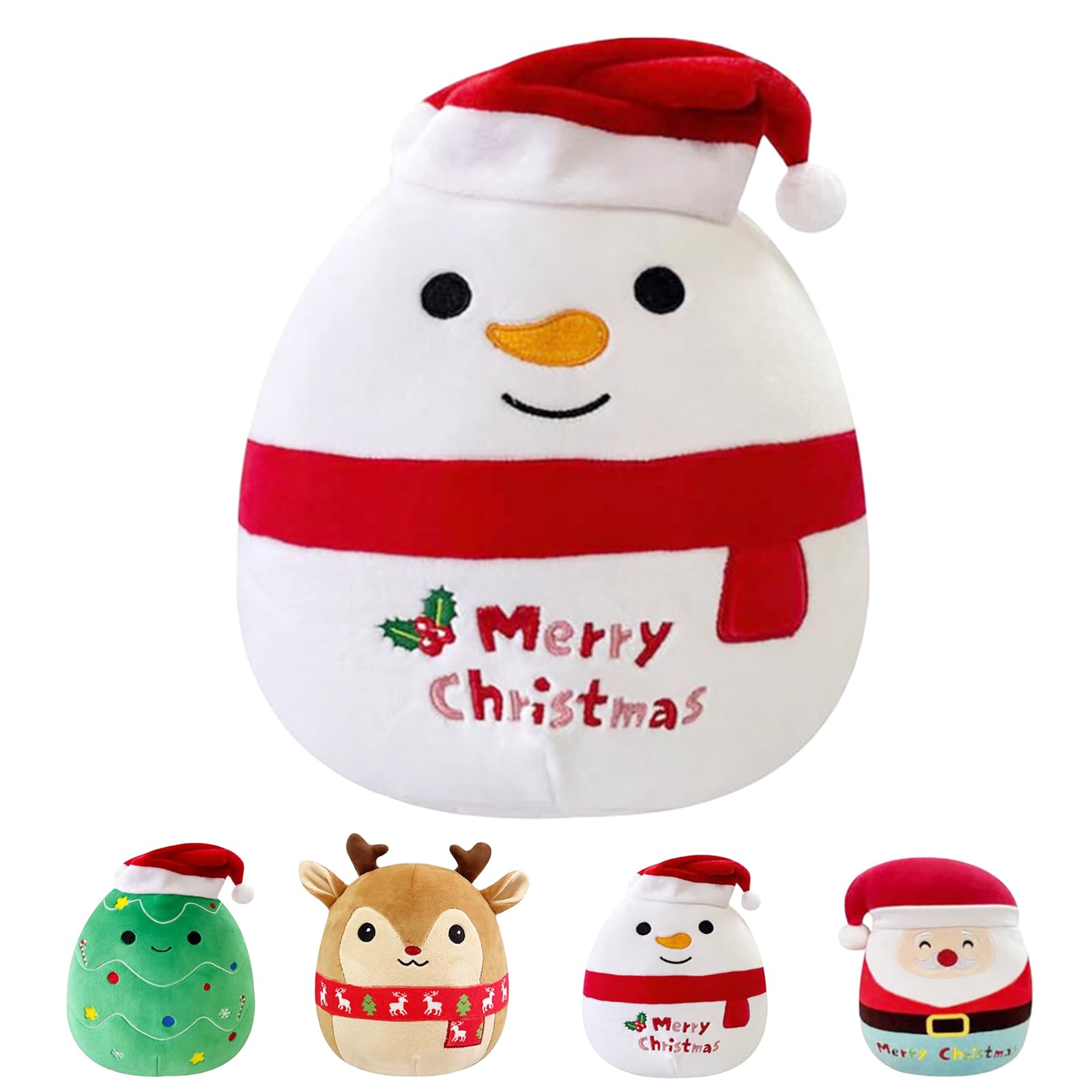 ATBEAMEN 20cm Christmas Plushies Plush Snowman Toy for Kids,Cute Xmas Squishy Christmas Plush Pillow Toy Soft Toy 8" Stuffed Animal Snowman Plushies Toys for Girls Boys Gift Xmas Cuddly Toy