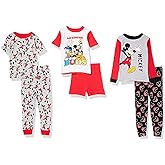 Disney unisex-child 6-piece Snug-fit Cotton Pajama Set, Soft & Cute for Kids