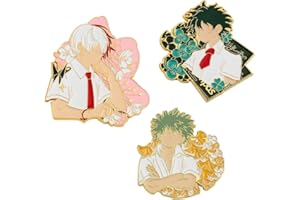 FUNBOAT MHA Bakugo Enamel Pins Brooches - Anime Deku Badges Pins - Halloween Cosplay Gifts for Kids Girls Teens Women Men
